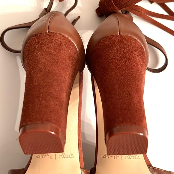 WHBM SUEDE TASSEL CHUNKY HEELS - Picture 11 of 12